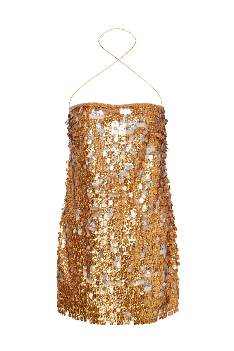Sand Dress â€“ Sculptural Sequin Mini Dress