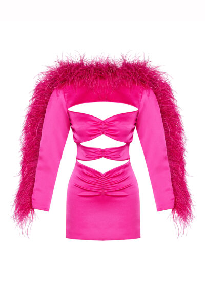 Azalea Crepe Satin Cut-Out Mini Dress