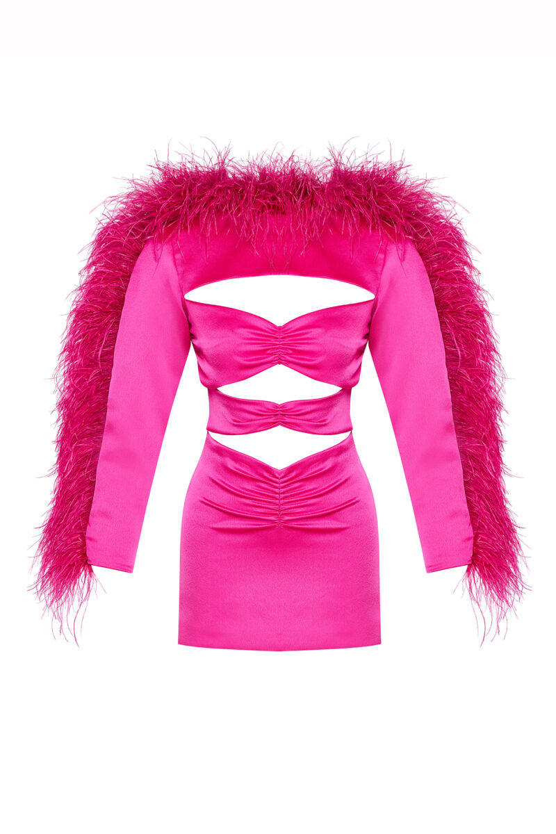 Azalea Crepe Satin Cut-Out Mini Dress