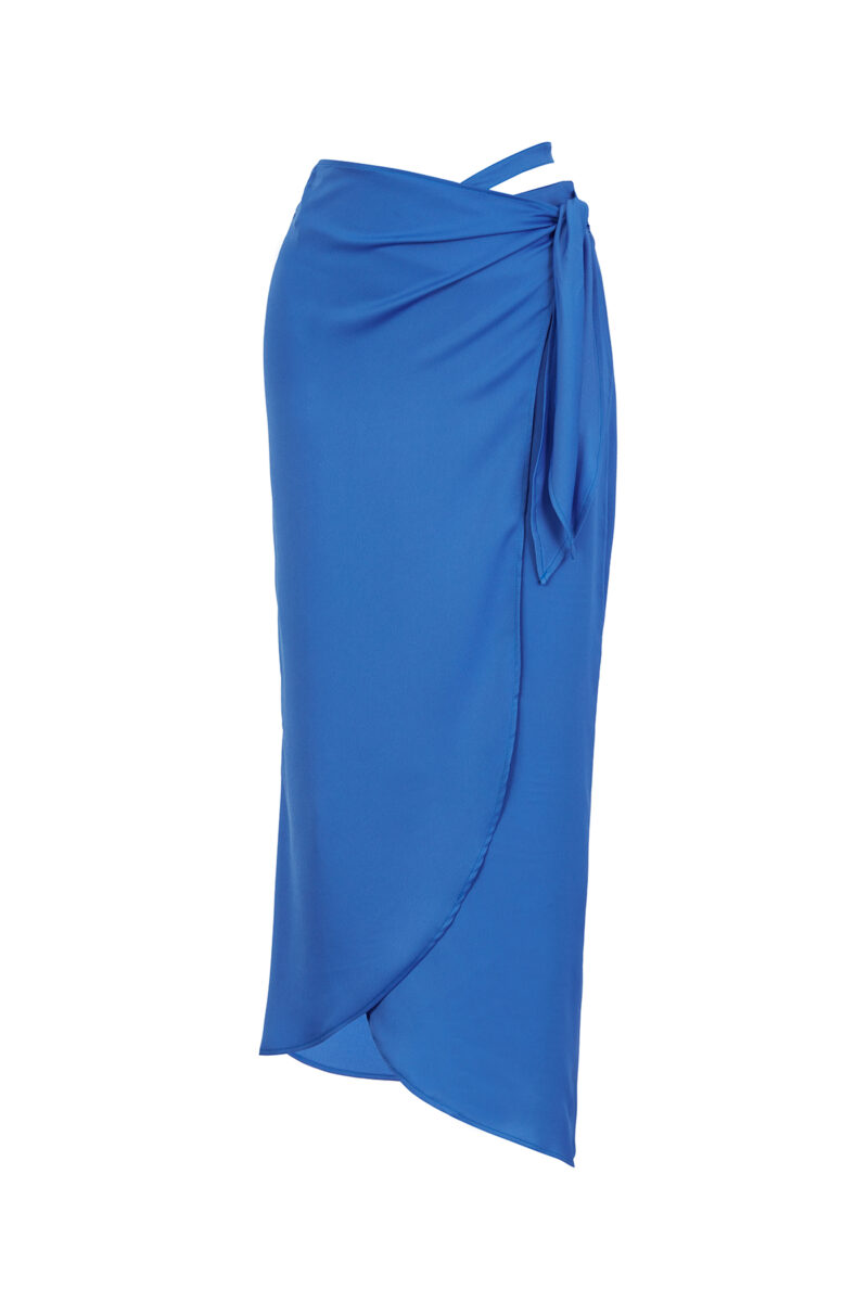 Tanya Skirt – Wrap Midi Skirt with Asymmetric Hem