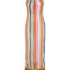 Tulani Halterneck Fringe Maxi Dress in Multicolor Knit