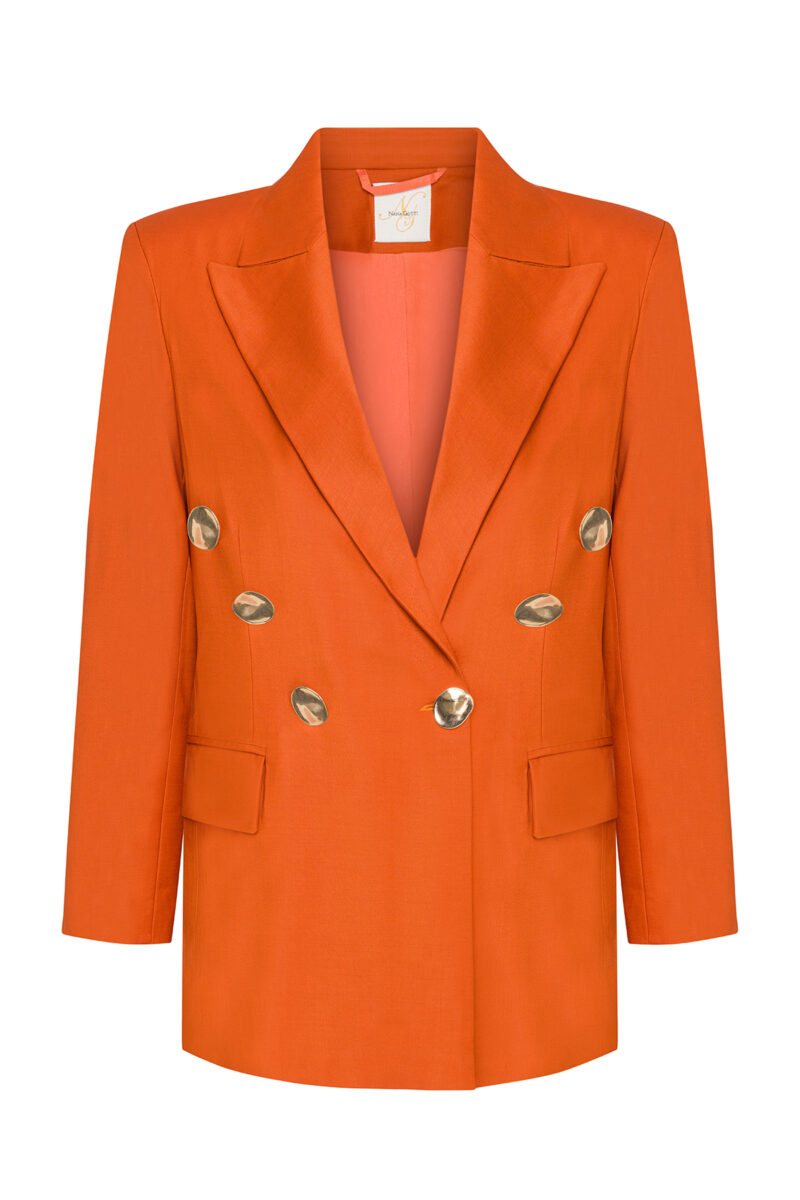 Tailored Orange Wool Blazer