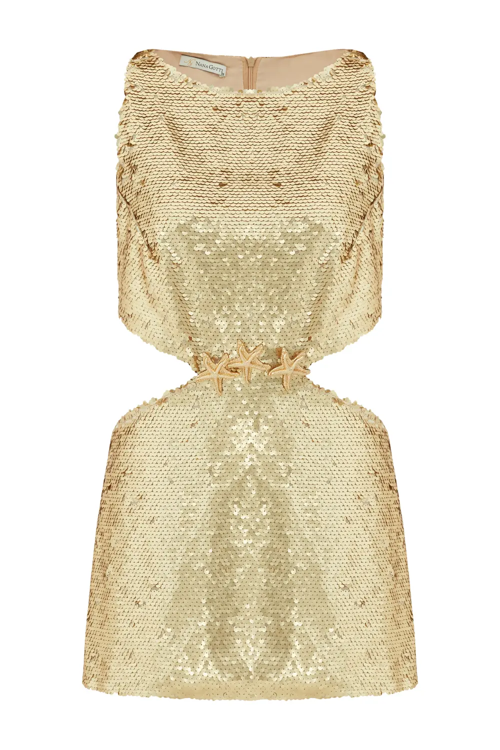 Cressida Gold Sequin Cut-Out Mini Dress