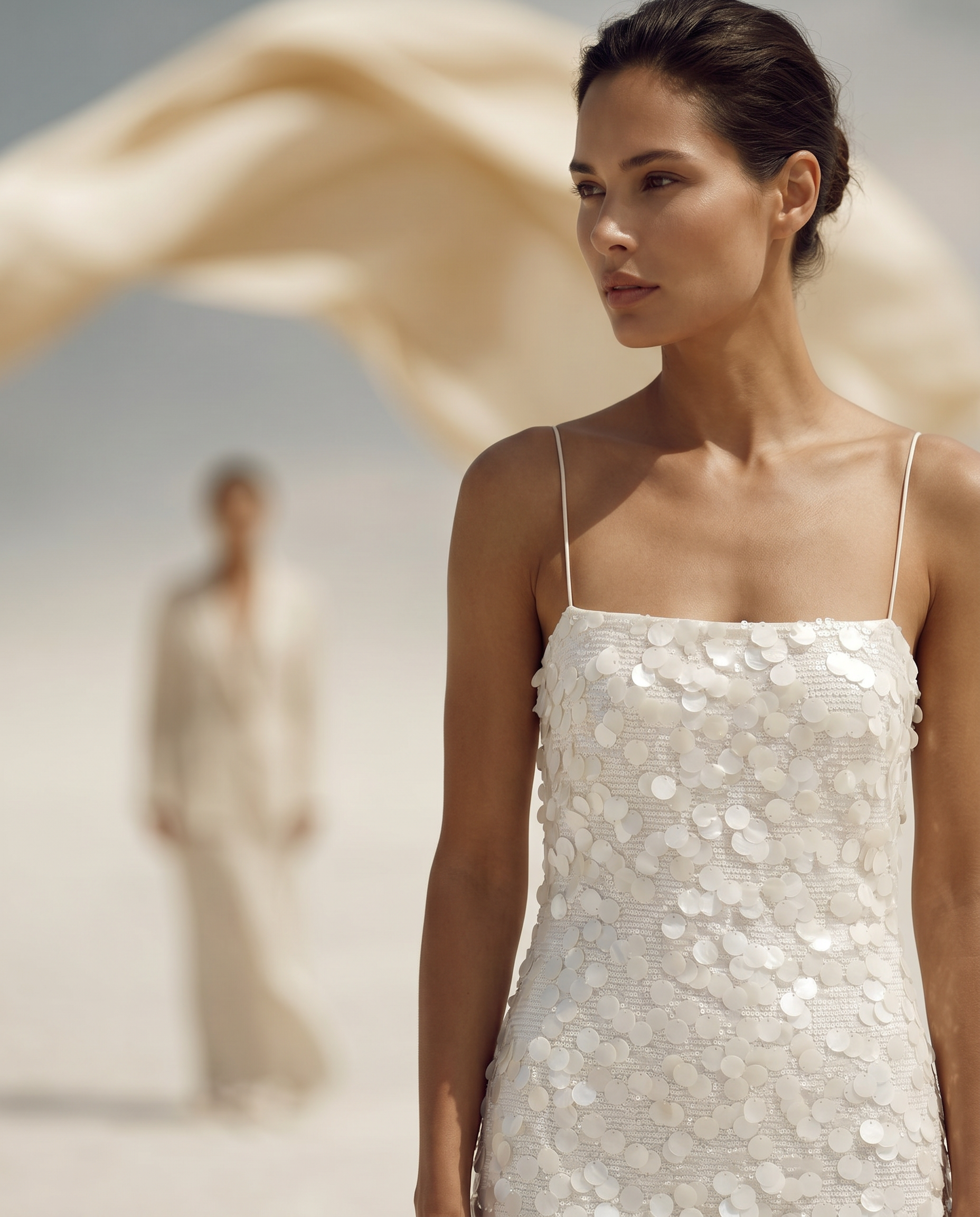 matt mother of pearl sequin dress