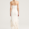 Gaia Feather-Embellished Strapless Bridal Gown