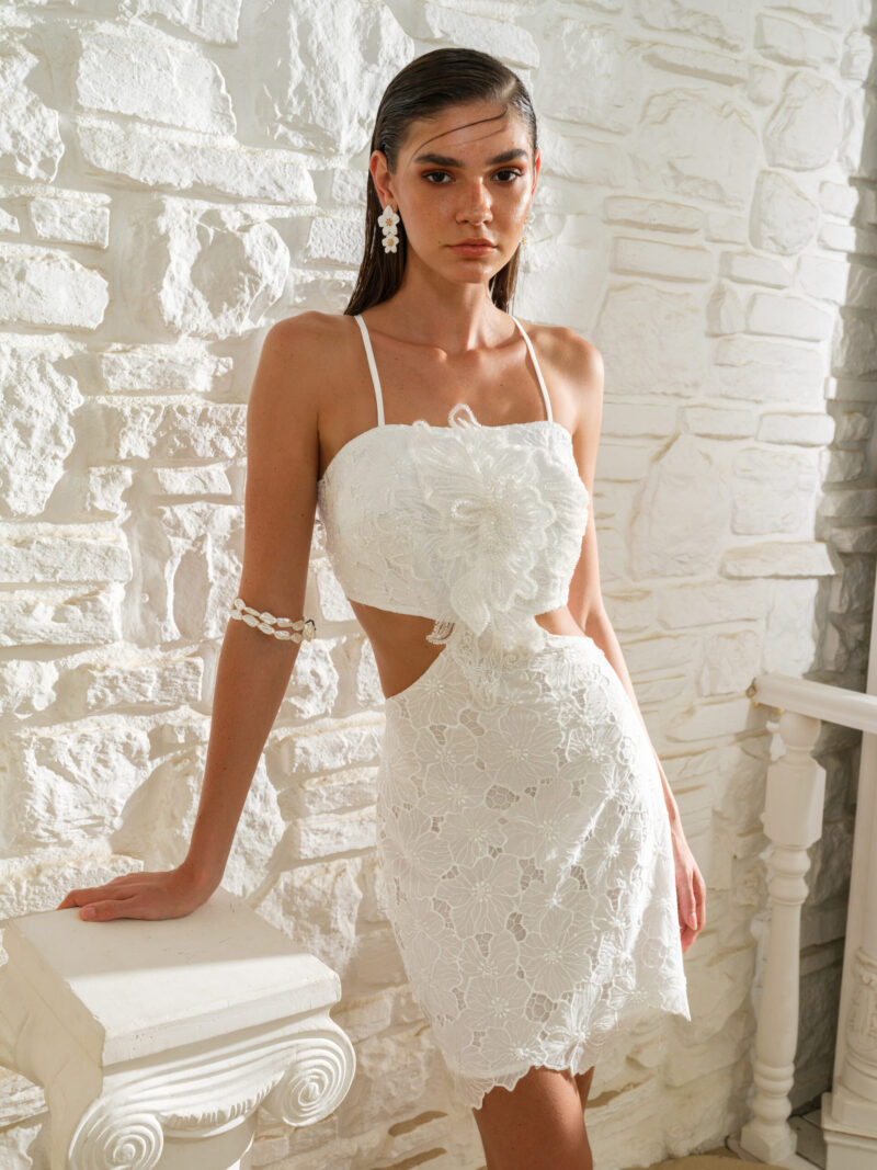 Nysa Dress – Embroidered Tulle Mini with Beaded Appliqué