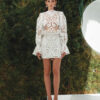 Ayra Dress – White Embroidered Lace Mini Dress
