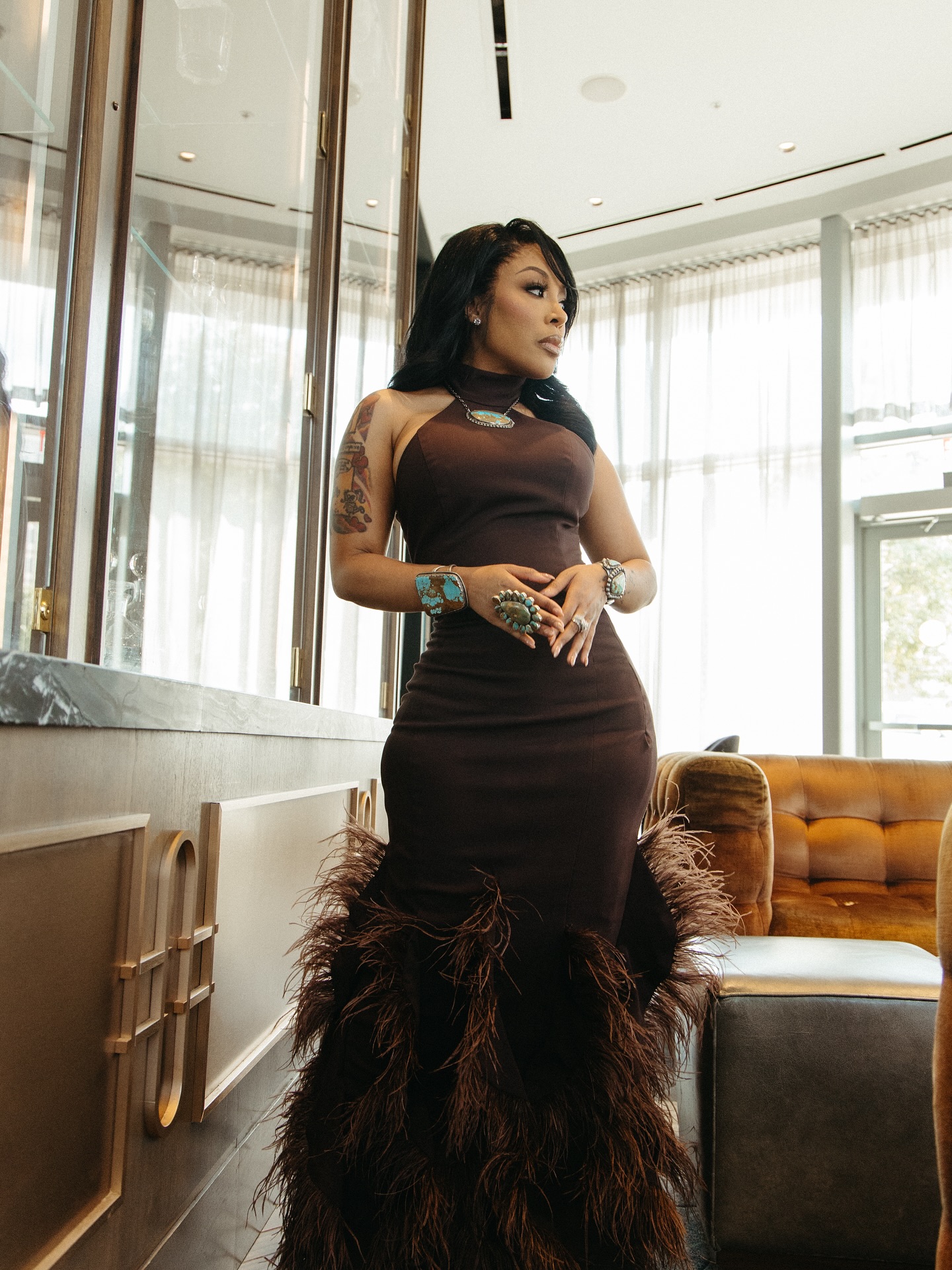 K. Michelle at the ACM awards, is wearing one of our latest bestselling items, the ‘St. Marks Edge’ Dress, looking absolutely flawless!!  She was honoring Rissi Palmer and other legendary country artists and also got the chance to meet Randy Travis, one of her musical inspirations, and expressed the importance of paying respect to the artists who paved the way for her dreams.