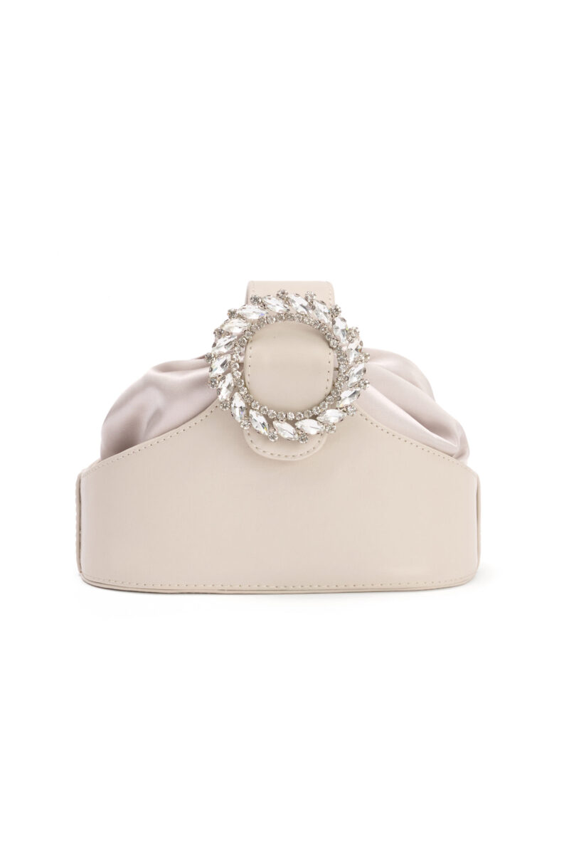 Model wearing Crux Cream Bag at the New York Fashion Week