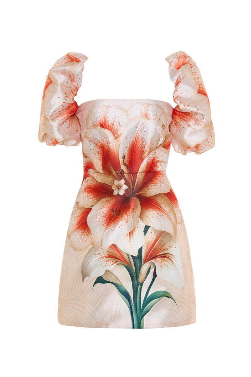 Kalya Off-Shoulder Twill Satin Mini Dress