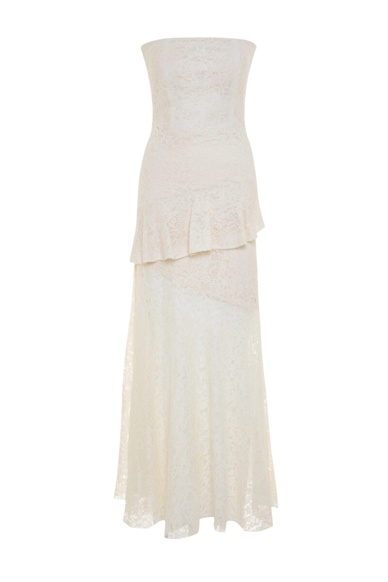 Zephyra Strapless Cotto Lace Maxi Dress
