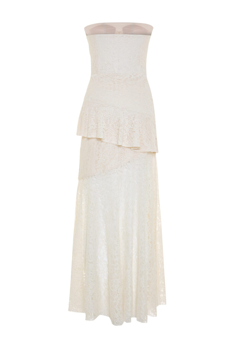 Zephyra Strapless Cotto Lace Maxi Dress