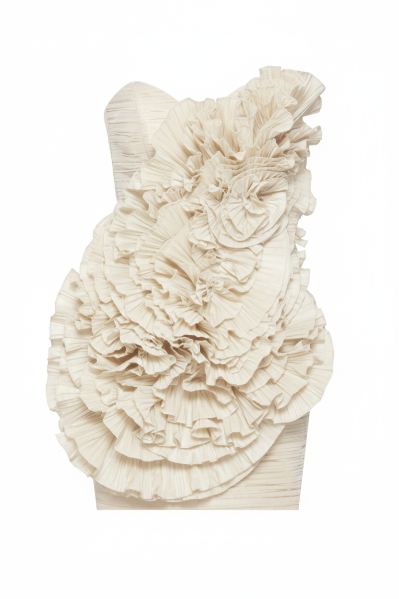 Mara Dress – Ivory Taffeta Mini Dress