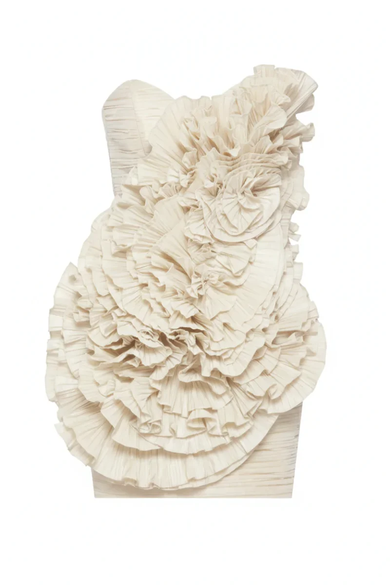 Mara Dress – Ivory Taffeta Mini Dress