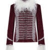 Vireya Blazer – Red Feather Trim Statement Blazer