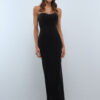 Delara Strapless Lace-Trim Velvet Maxi Dress