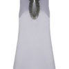 Melia Dress – Silver Matt Satin Embellished Mini Dress