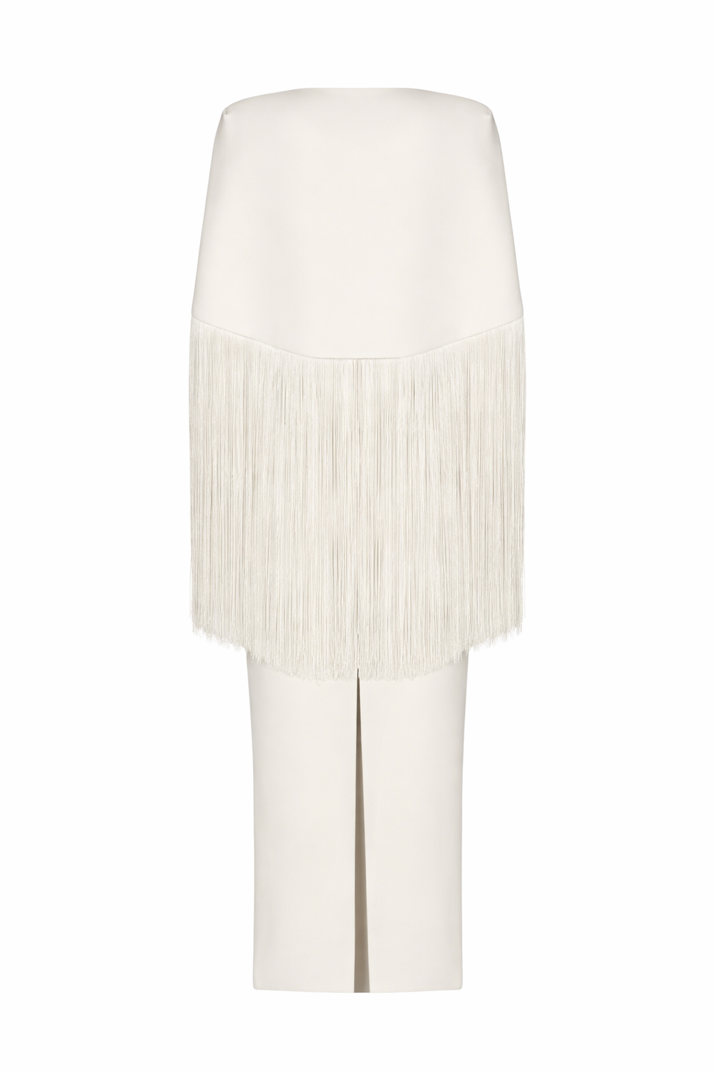 Bianca Fringe Cape Crepe Evening Gown