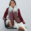 Vireya Blazer – Red Feather Trim Statement Blazer