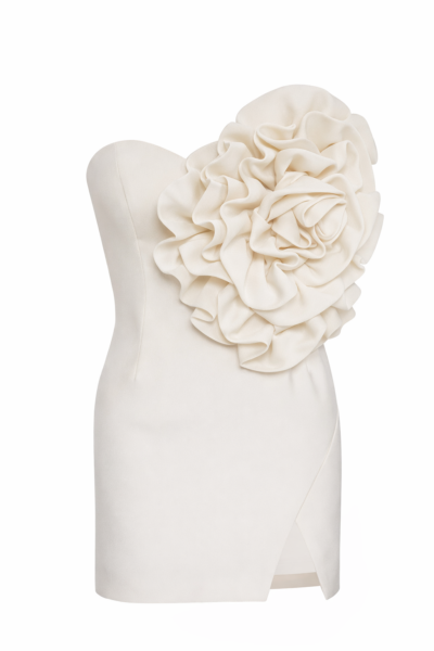 Kylie Mini Dress – Sculptural Crepe Elegance
