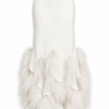 Alina High-Waisted Feather Crepe Skirt – Off-White