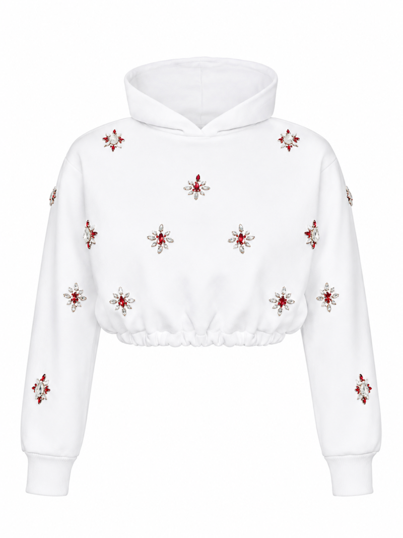 Doja Bejeweled Cropped Hoodie