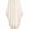 Zoe Chiffon Cape Gown with Fringe – Off White