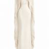 Zoe Chiffon Cape Gown with Fringe – Off White