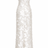 Back view of Nana Gotti Calista Ivory Mother-of-Pearl Sequin Maxi Dress featuring thin spaghetti straps, shimmering oversized sequins, and a straight maxi silhouette.