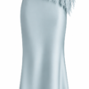 Selin Crepe-Back Satin One-Shoulder Fringe Maxi Dress